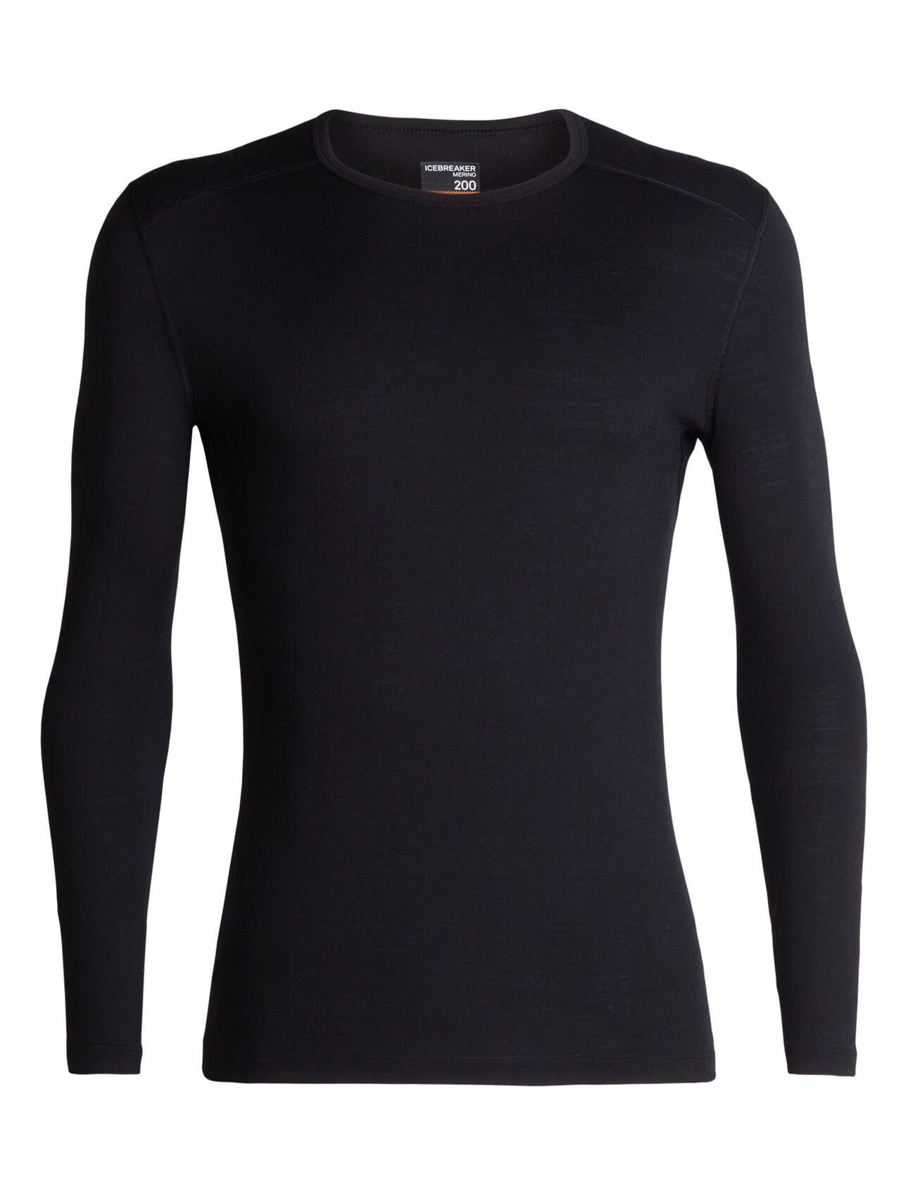 Merino 200 Oasis Long Sleeve Crewe Men’s Thermal Top – Black