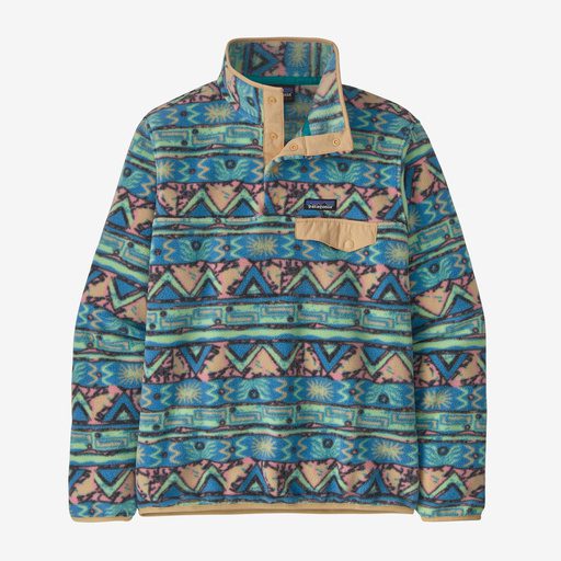 Women’s Lightweight Synchilla Snap-T Pullover – High Hopes Geo / Salamander Green