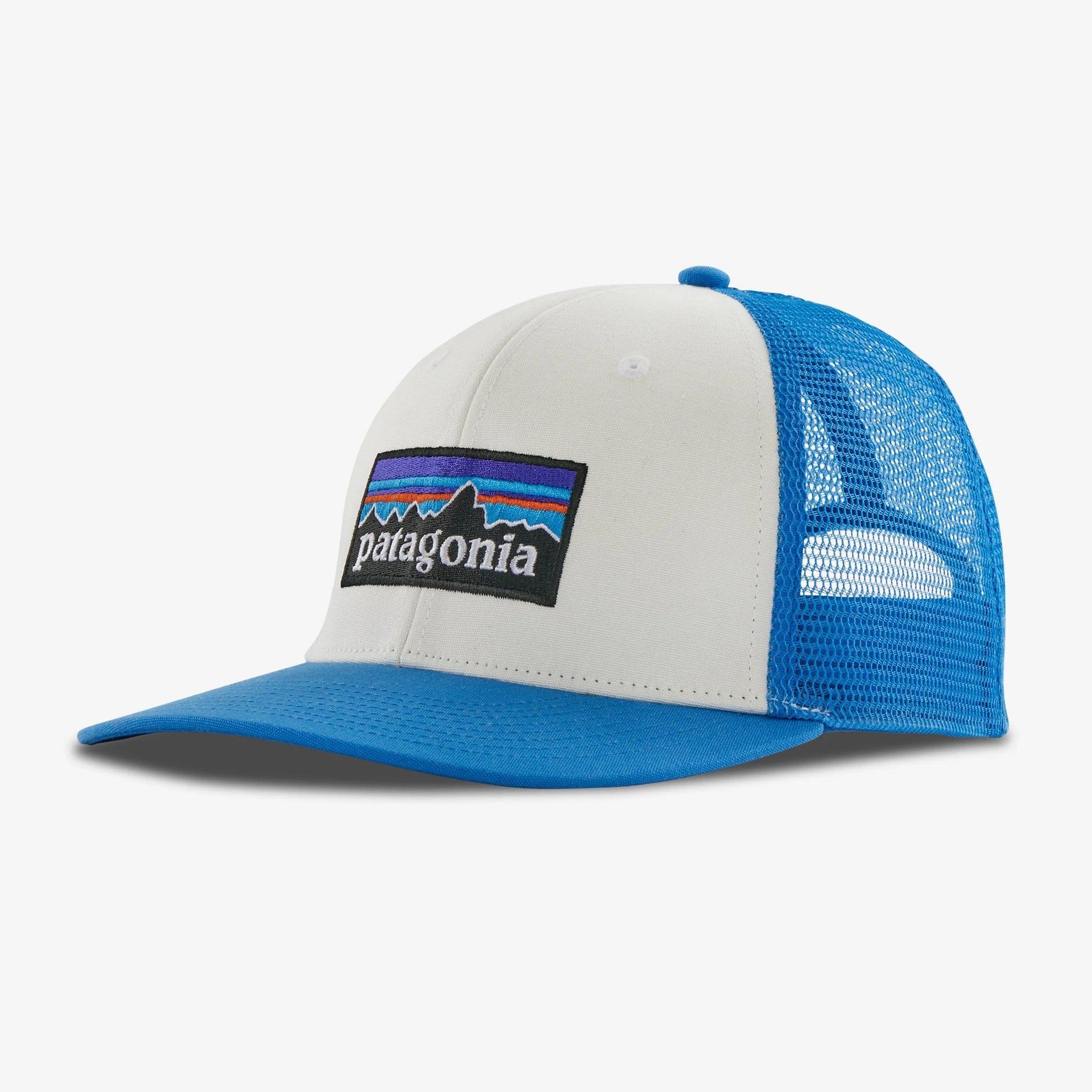 P-6 Logo Trucker Hat – White w/Vessel Blue