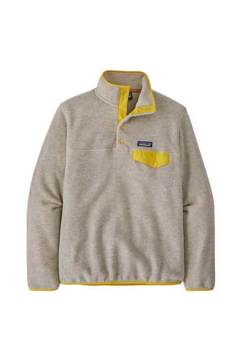 Lightweight Synchilla Snap-T Women’s Pullover – Oatmeal Heather w/Shine Yellow