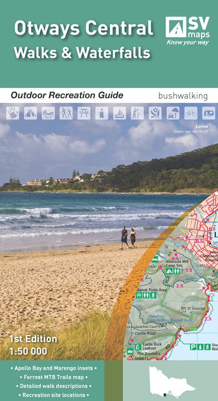 Otways Central Walks & Waterfalls Map SV Maps