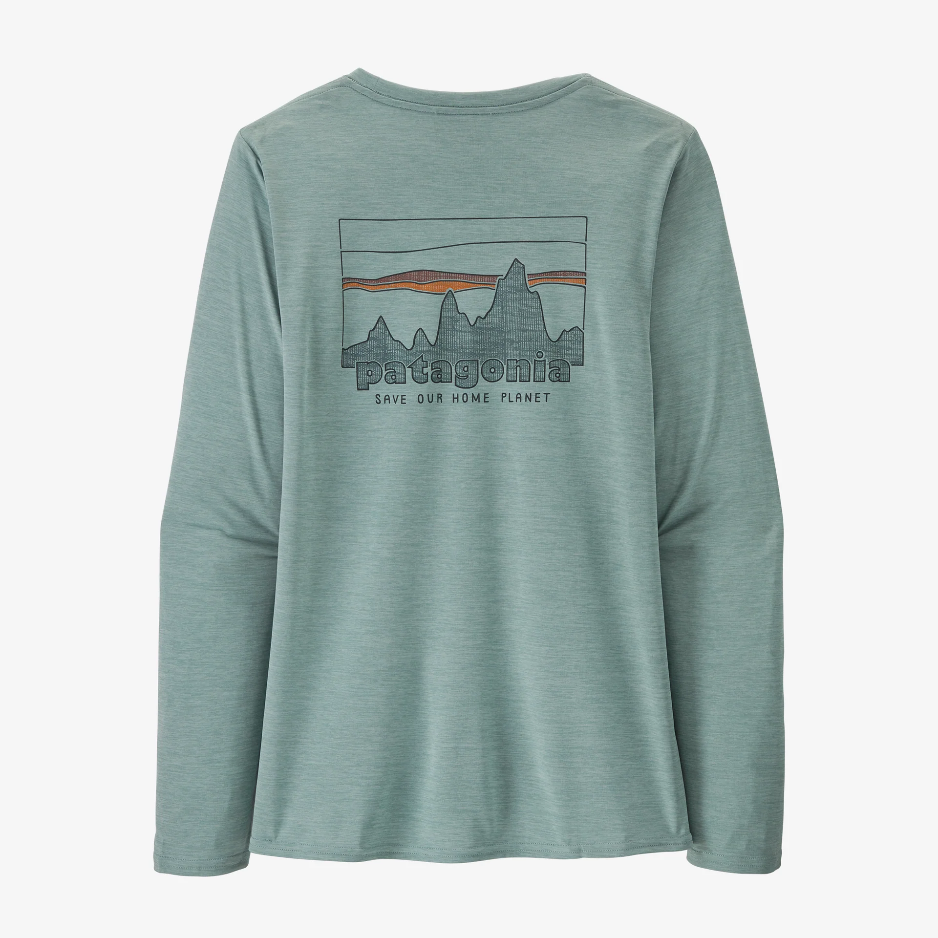 W’s Long-Sleeved Capilene® Cool Daily Graphic Shirt -’73 Skyline: Thermal Blue X-Dye