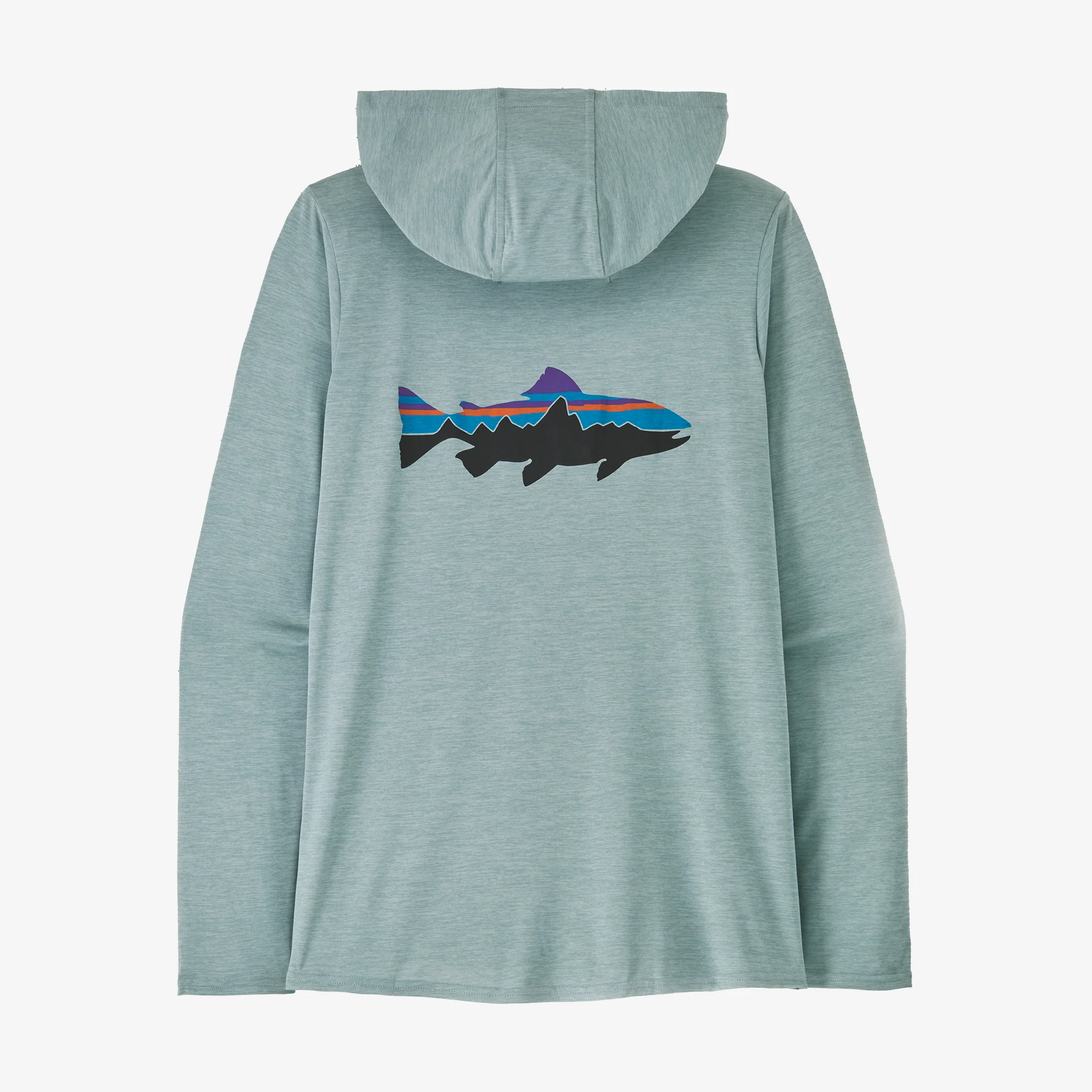 W’s Capilene Cool Daily Graphic Hoody -Fitz Roy Trout: Thermal Blue X-Dye