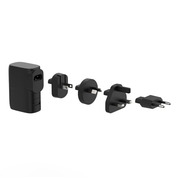 BoostCharge Hybrid Wall Charger 25W + Power Bank 5K with Travel Adapter Kit